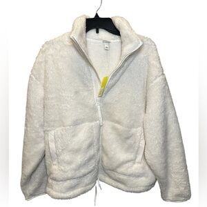 All in Motion Cozy Fluffy Fleece pull over sweatshirt‎ NWT cream color small